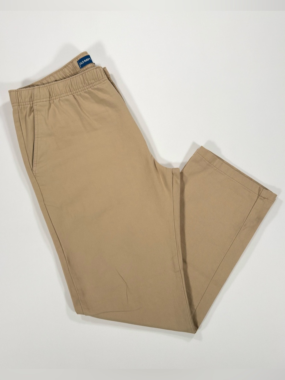 Old Navy Mens Large 90s Straight Pull On Comfort Chino Pants Khaki Cotton